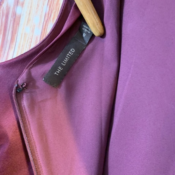 The Limited Bordeaux Sheath Dress Size 10 Draped Front V in Back Burgundy - Picture 6 of 10